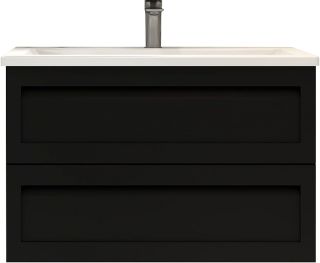 Подвесная тумба под раковину Art&Max Platino 100см чёрный матовый AM-Platino-1000-2C-SO-NM